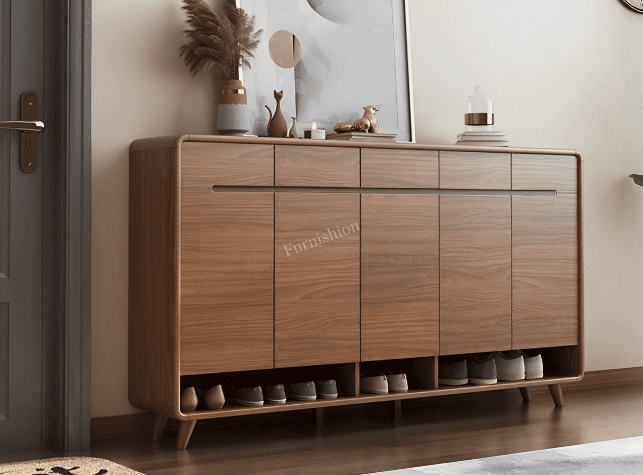 Prima Wood Shoe Cabinet – Furnishion